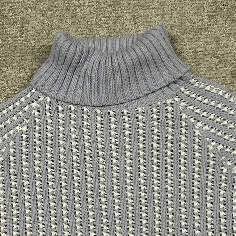 Haven Well Within Sweater Womens Large Open Knit Chunky Turtleneck Lavender New - Picture 3 of 9